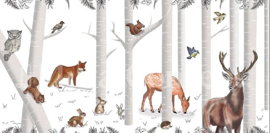 Tapete Zauberwald und seine Tiere