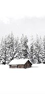 Papier peint panoramique chalet en montagne, XXL, tendance