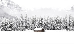 Panorama-Tapete Chalet in den Bergen