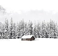Panorama-Tapete Chalet in den Bergen