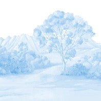 Tapete Poetische Landschaft blau