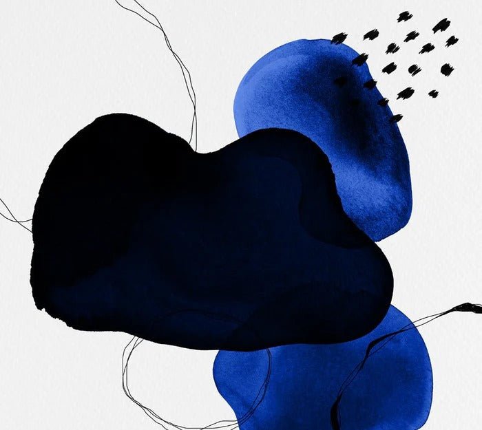 Moderne Tapete Aquarell Petrolblau