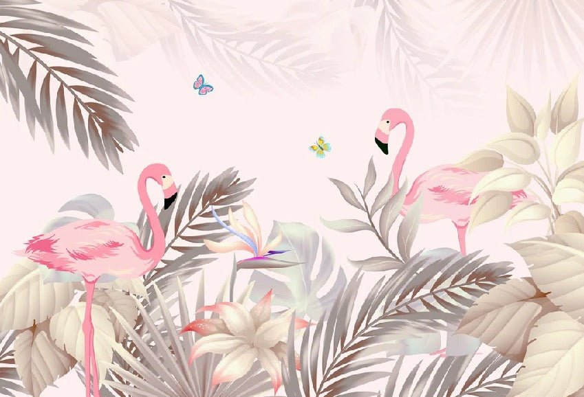 Tapete Palme & Rosa Flamingo