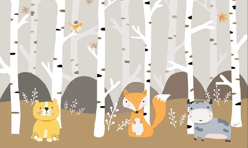Tapete Babyzimmer Tiere im Wald