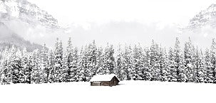 Panorama-Tapete Chalet in den Bergen