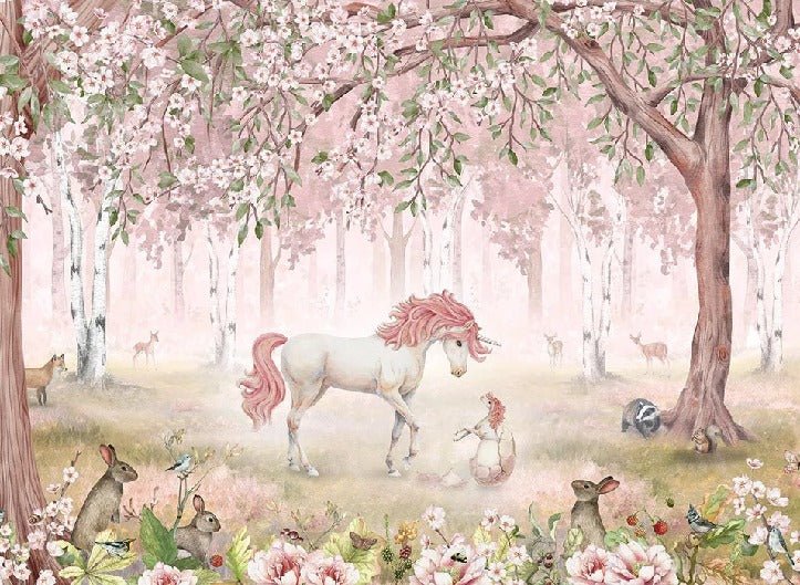 Tapete Einhorn märchenhaft rosa