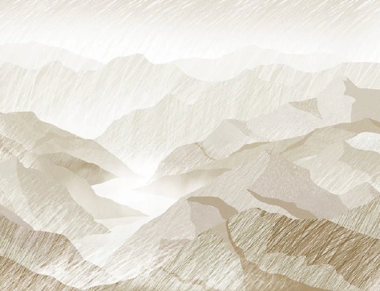 Tapete Illustration Berge Sepia
