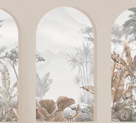 Papier peint arches tropicales sépia, XXL, tendance