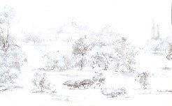 Papier peint forêt de pin aquarelle, XXL, tendance