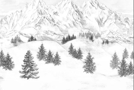 Papier peint montagne sommets de Chamonix, XXL, tendance