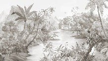Papier peint panoramique jungle pittoresque, XXL, tendance
