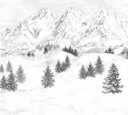 Papier peint montagne sommets de Chamonix, XXL, tendance