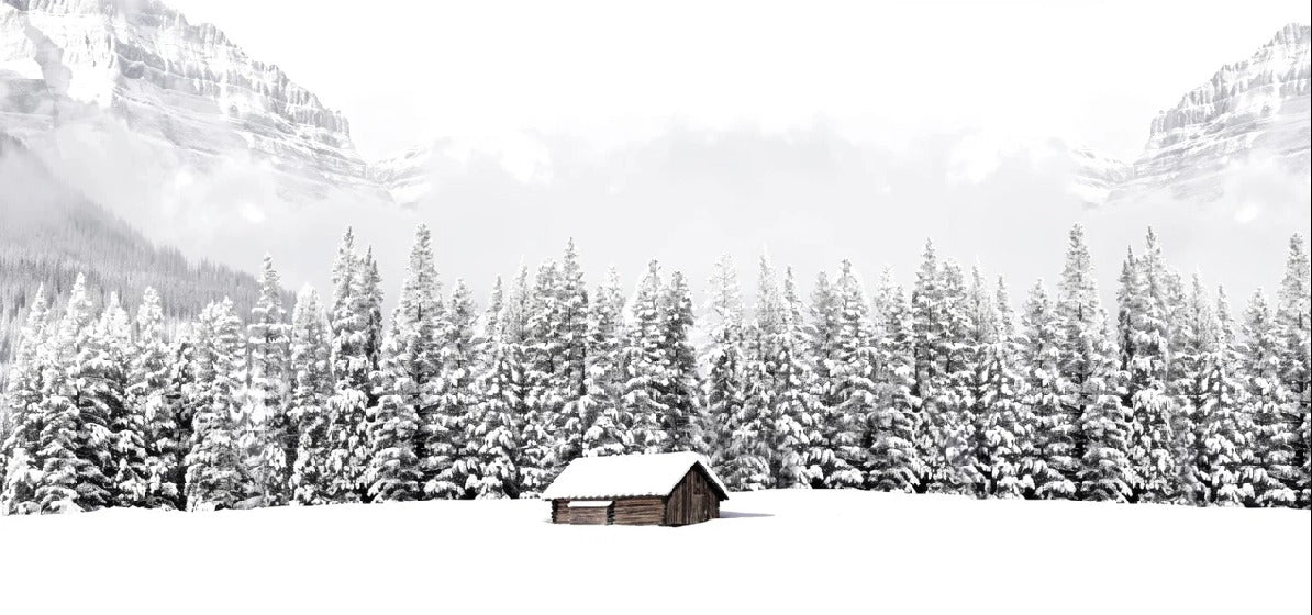 Papier peint panoramique chalet en montagne, XXL, tendance