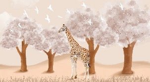Tapete Kinderzimmer Giraffe in der Savanne