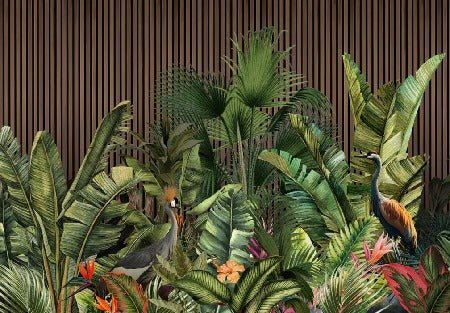 Papier peint panoramique tasseau végétal, XXL, tendance