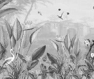 Tapete Tropical Mirage schwarz-weiß