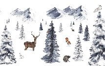 Kindertapete Tiere im Schnee