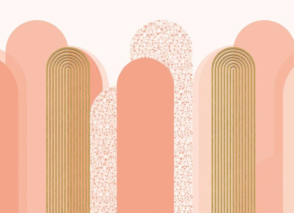 Tapete Art Deco Grafik Trend Rosé