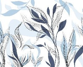 Tapete Blume Grafik blau