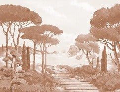 Papier peint balade dans les calanques terracotta, XXL, tendance