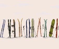 Tapete Skis bunt beige