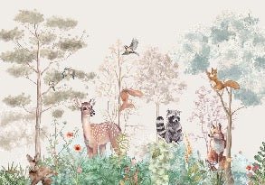 Tapete Kinderzimmer magische Natur beige