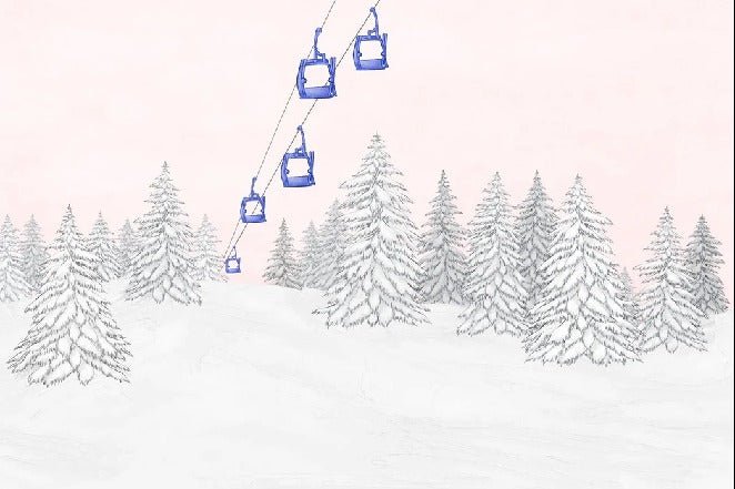 Papier peint télécabine bleuet, XXL, tendance