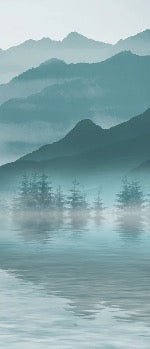Tapete zwischen Berg und See