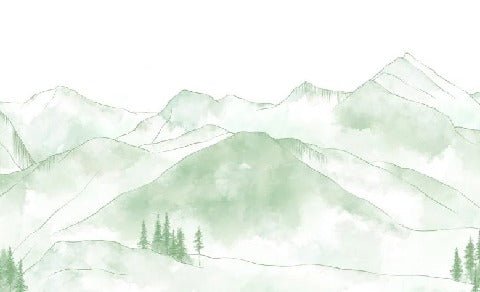 Tapete Bergkette der Aravis hellgrün