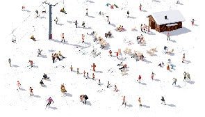 Panorama-Tapete nach dem Skifahren