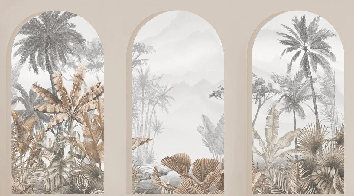 Tapete Tropical Arches Sepia
