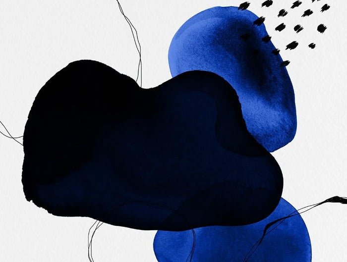Moderne Tapete Aquarell Petrolblau