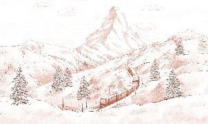 Panorama-Tapete Matterhorn terracotta