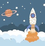 Tapete Kinderzimmer Rakete Universum Weltraum
