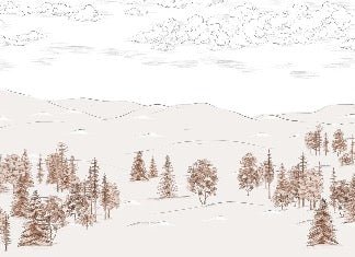 Tapete Skizze von Cimes sepia
