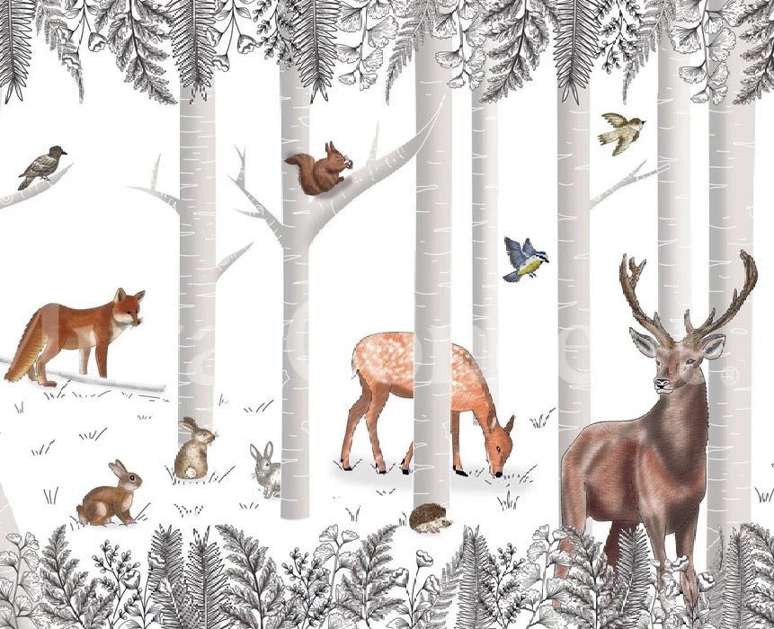 Tapete Zauberwald und seine Tiere