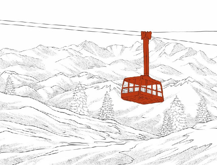 Tapete La Plagne Gondelbahn rot
