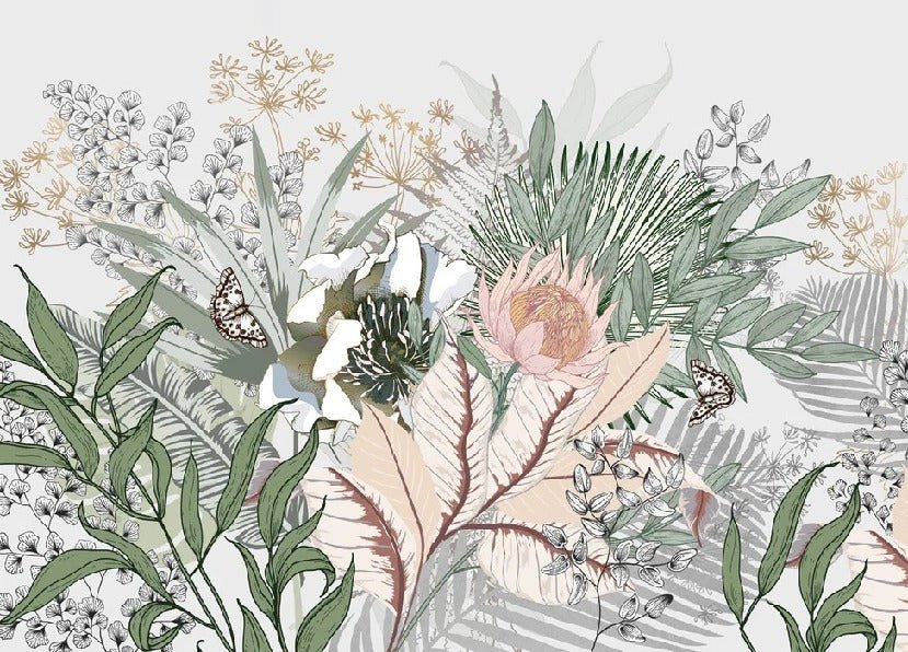 Papier peint panoramique floral botanic, XXL, tendance