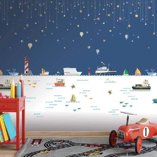 Kindertapete Meer Schiff Ozean