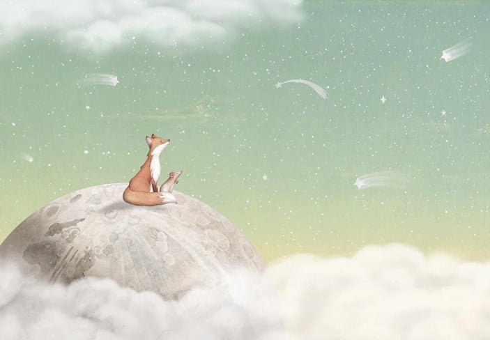 Papier peint bébé nuit apaisante vert, XXL, tendance