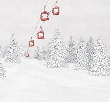 Papier peint montagne télécabine rouge, XXL, tendance