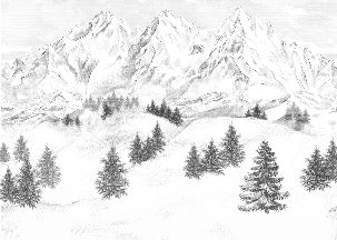 Papier peint montagne sommets de Chamonix, XXL, tendance