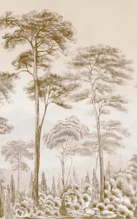 Papier peint nature pinède sépia, XXL, tendance