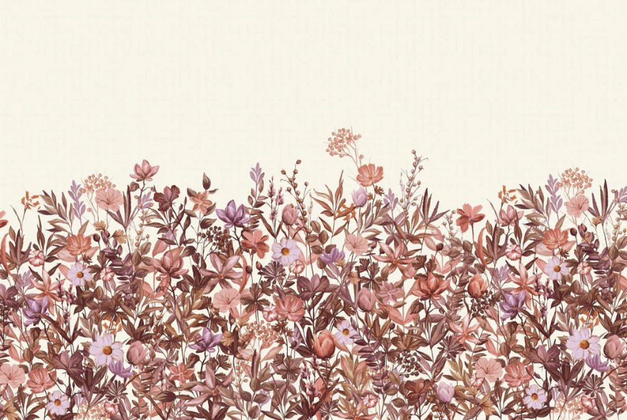 Tapete Blumen mit dem Pinsel