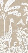 Kindertapete Safari monochrom beige