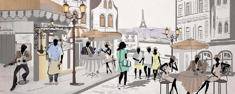 Französische Tapete Paris Café en terrasse