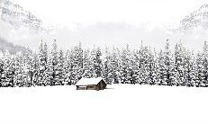 Panorama-Tapete Chalet in den Bergen