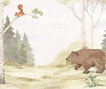 Papier peint enfant tendre ours dans la forêt, XXL, tendance