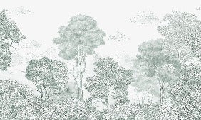 Papier peint panoramique Forêts et Monts vert, XXL, tendance