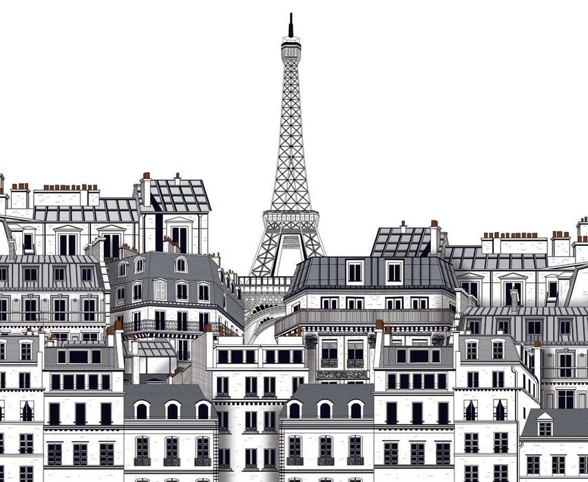 Französische Tapete die Dächer von Paris